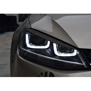 VCTparts - Koplamp Booskijker Wenkbrauw - Carbon - Set van 2 stuks