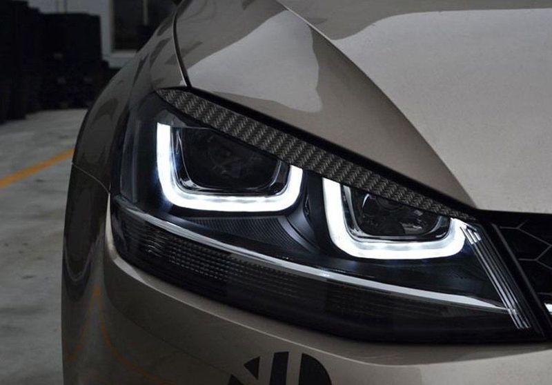 VCTparts - Koplamp Booskijker Wenkbrauw - Carbon - Set van 2 stuks