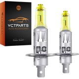 H1 Halogeenlampen - Dimlicht - Geel - Set 2 Stuks - Aluminium en Glas