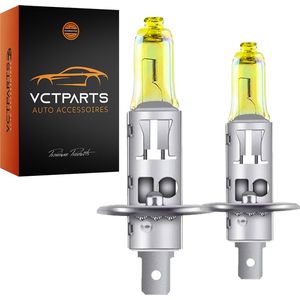 H1 Halogeenlampen - Dimlicht - Geel - Set 2 Stuks - Aluminium en Glas