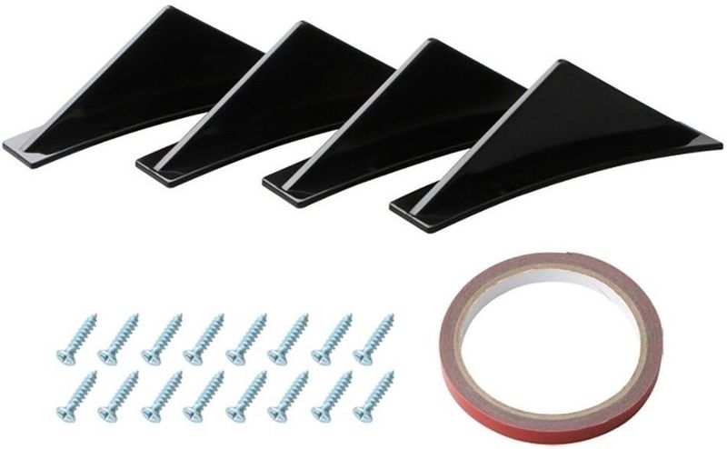 VCTparts - Diffuser Haaienvin Achterbumper Spoiler - Zwart - Set