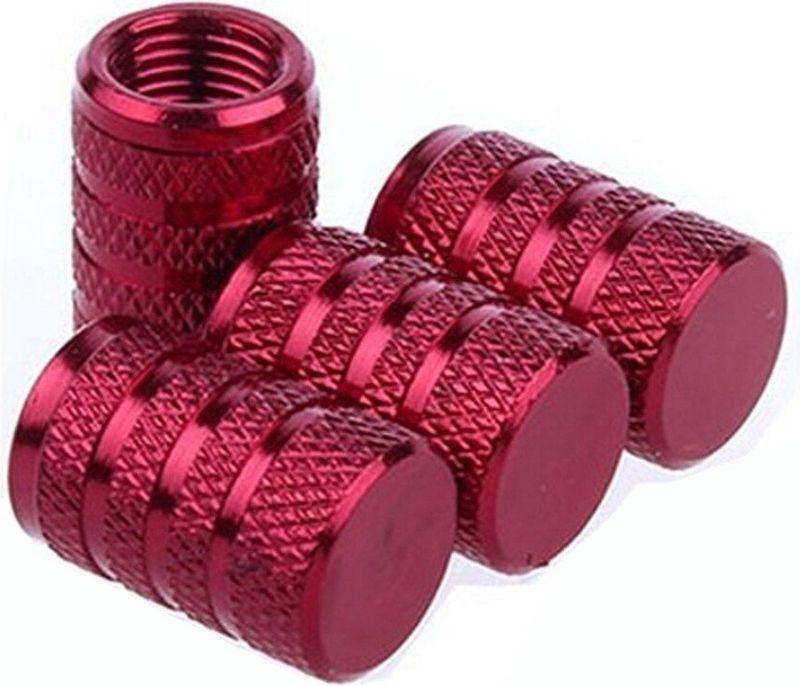 VCTparts - Universele Ventieldoppen - Rood - Set van 4 Stuks - Aluminium
