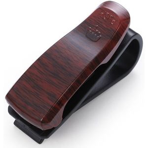 VCTparts - Brillenhouder voor Auto Zonneklep - Dark Wood - Zonnebril Houder met Clip