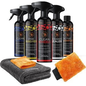 VCTparts® Detailing Combideal Compleet Starter Kit 8-delig Detail Pakket met Microvezel Doeken en Handschoen [VCTdetailing™ - Detailing Producten - Detailen - Auto Wassen]