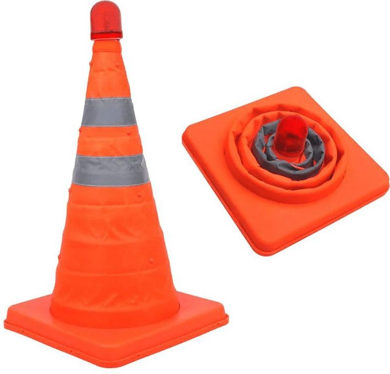 VCTparts - Opvouwbare Veiligheidspilon - Met LED Verlichting - Hoogte 41cm