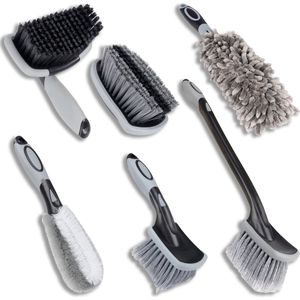 VCTdetailing - Detailing Combideal - Borstels Velgen en Banden Reinigings Pakket - 6-delig - Grijs/Zwart