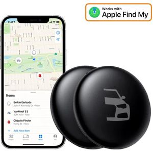 VCTparts - 2-Pack Smart Tag - Bluetooth/GPS Locatie Tracker - Zwart