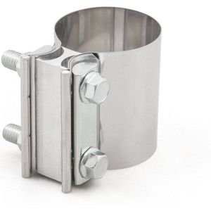 VCTparts® Uitlaatklem 2.75inch 70mm Mof Adapter Koppelstuk - Universeel RVS T304 met Stootvoeg Beugel