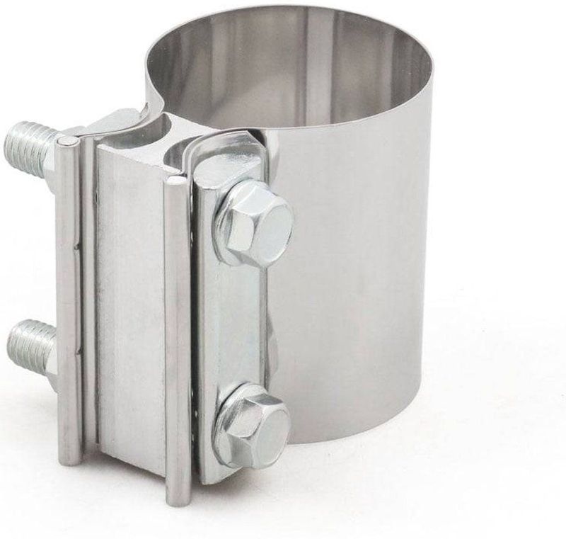 Uitlaatklem - 2.75inch - RVS T304 - Universeel met Stootvoeg Beugel