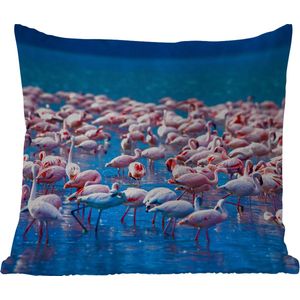 Tuinkussen - Flamingo - Water - Tropisch - Water - Roze - 40x40 cm - Weerbestendig