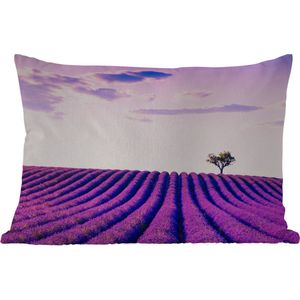 Buitenkussens - Lavendel - Bomen - Paars - Bloemen - 60x40 cm - Weerbestendig