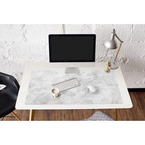 Muismat XXL - Bureau onderlegger - Bureau mat - Marmer print - Steen - Wit - Luxe - Marmer printlook - 120x60 cm - XXL muismat