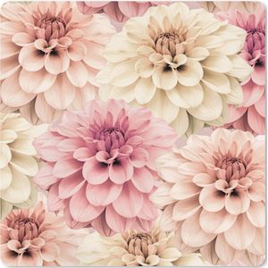 Muismat XXL - Bureau onderlegger - Bureau mat - Bloemen - Roze - Wit - Natuur - 80x80 cm - XXL muismat