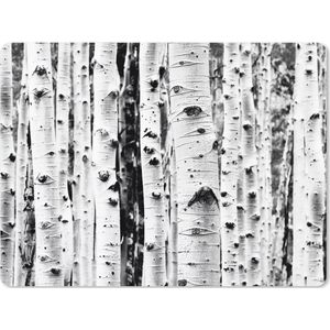 Muismat XXL - Bureau onderlegger - Bureau mat - Bomen - Hout - Zwart wit - Natuur - 80x60 cm - XXL muismat
