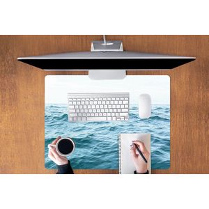 Muismat XXL - Bureau onderlegger - Bureau mat - Zee - Water - Natuur - Oceaan - 80x60 cm - XXL muismat