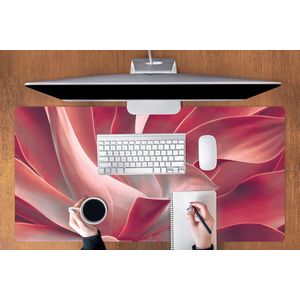 Muismat XXL - Bureau onderlegger - Bureau mat - Stilleven - Bladeren - Plant - Roze - 120x60 cm - XXL muismat