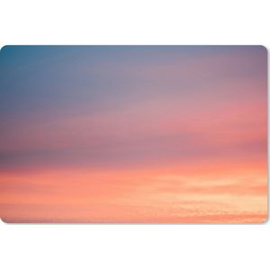Muismat XXL - Bureau onderlegger - Bureau mat - Zon - Lucht - Wolken - Roze - 120x80 cm - XXL muismat
