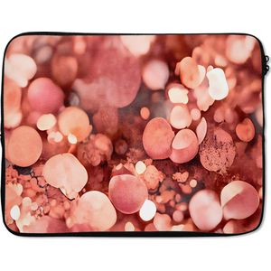 Laptophoes 17 inch - Abstract - Glitter - Roze - Luxe - Laptop sleeve - Binnenmaat 42,5x30 cm - Zwarte achterkant