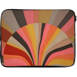 Laptophoes 17 inch - Abstract -Kunst - Vormen - Laptop sleeve - Binnenmaat 42,5x30 cm - Zwarte achterkant