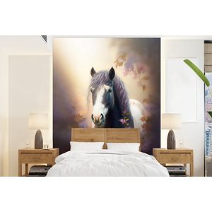 Paard - Natuur - Dieren - Bloemen - Paars