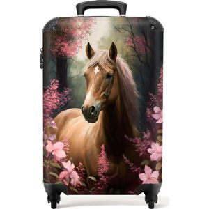 NoBoringSuitcases.com® - Kindertrolley paard - Handbagage koffer kind - 55x35x25