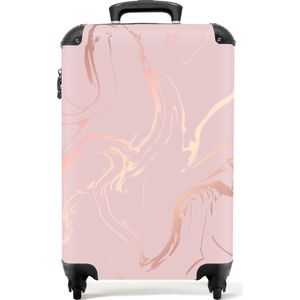 NoBoringSuitcases.com® - Roze trolley - Handbagage koffer - 55x35x25