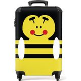 NoBoringSuitcases.com® Koffer Handbagage Suitcase Trolley Carry on Dierenportret - Bij - Geel - Kinderen - 55x35x25cm