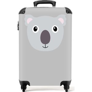 NoBoringSuitcases.com® Luggage Handbagage Koffers & Trolleys Dierenportret - Koala - Grijs - Kinderen - Koffer - 55x35x25cm
