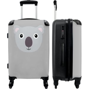 NoBoringSuitcases.com® Luggage Koffer Trolleys & Koffers Suitcase Large Dierenportret - Koala - Grijs - Kinderen - Koffer - 67x43x25cm