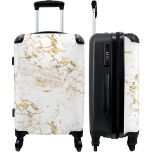 NoBoringSuitcases.com - Grote koffer dames wit - Reiskoffer met 4 wielen XL - Trolley op medium wieltjes 60 liter - Rolkoffer groot vrouwen - Ruimbagage valies 20kg - Valiezen voor volwassenen medium - Suitcase large met slot - Origineel cadeau