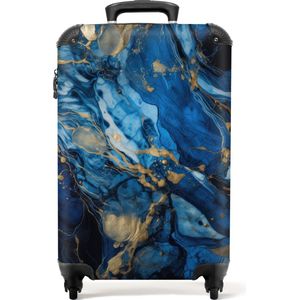 NoBoringSuitcases.com® - Blauwe koffer - Reiskoffer blauw - 55x35x25