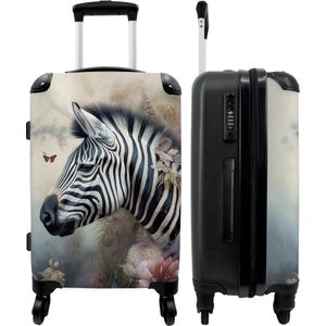 NoBoringSuitcases.com - Grote koffer zebra - Reiskoffer met 4 wielen - Trolley op wieltjes 60 liter - Rolkoffer groot lichtgewicht - Ruimbagage valies 20kg - Valiezen voor volwassenen hardcase - Reisbagage & reisaccessoires - Luggage suitcase medium