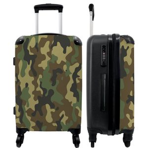 NoBoringSuitcases.com - Koffer heren camouflage - Grote reiskoffer met 4 wielen - Trolley op wieltjes 72 liter - Rolkoffer groot - Ruimbagage valies 20kg - Valiezen voor volwassenen - Origineel cadeau mannen - Hardcase large - Bagagekoffer tsa slot