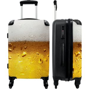 NoBoringSuitcases.com® - Bier koffer - Reiskoffer groot met 4 wielen - Grote Ruimbagage valies - 20 kg bagage - Cadeau mannen origineel - Rolkoffer 72 liter - Suitcase large XL - Valiezen op wieltjes volwassenen - Rolkoffer voor man