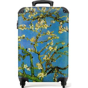 NoBoringSuitcases.com® - Koffer blauw - Amandelbloesem - 55x35x25