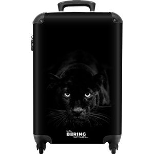 NoBoringSuitcases.com® - Koffer zwart - Zwarte panter - 55x35x25