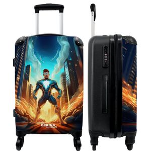 NoBoringSuitcases.com® - Kindertrolley superheld - Reiskoffer jongens - 20 kg bagage