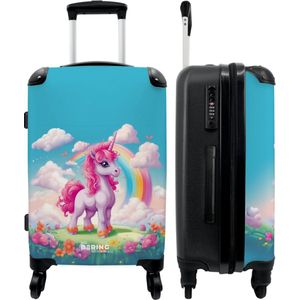 NoBoringSuitcases.com® - Kinderkoffer meisje - Eenhoorn koffer - 20 kg bagage