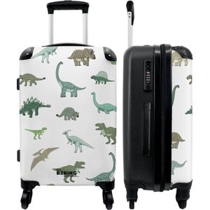 NoBoringSuitcases.com® - Koffer kinderen jongens - Kinderkoffer jongen dino - 20 kg bagage