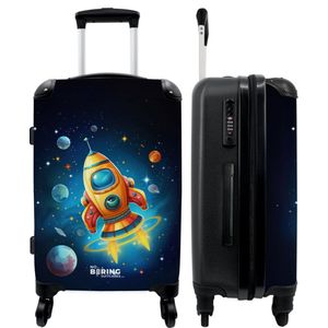 NoBoringSuitcases.com® - Ruimte koffer kinderen - Kinderkoffer jongen raket - 20 kg bagage