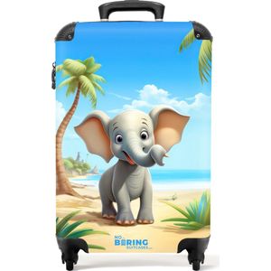NoBoringSuitcases.com® - Kinderkoffer olifant - Koffer kinderen - 55x35x25