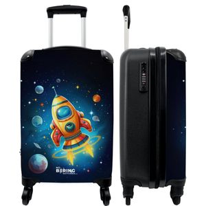 NoBoringSuitcases.com® Kinderkoffer ruimteschip voor jongens en meisjes - Handbagage 55x35x20 cm