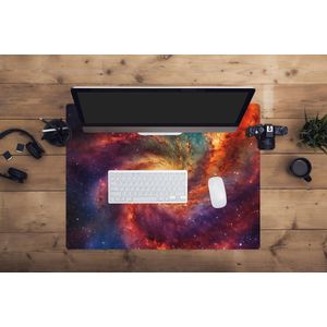 Muismat XXL - Bureau onderlegger - Bureau mat - Sterrenhemel - Ruimte - Melkweg - Neon - 80x60 cm - XXL muismat - Geschikt voor Gaming Muis en Gaming PC set-up
