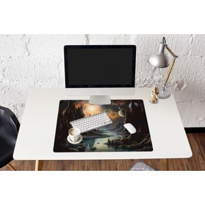 Muismat XXL - Bureau onderlegger - Bureau mat - Gebergte - Rafijn - Rivier - Planeten - 80x60 cm - XXL muismat - Geschikt voor Gaming Muis en Gaming PC set-up