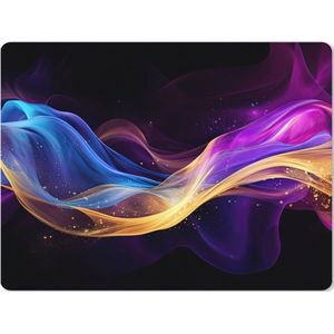 Muismat 80x60 cm - Bureaumat gaming neon goud - Computer en gameroom accessoires - Muis en bureau mat onderlegger - Game room decoratie - Bureaulegger desktop xl slaapkamer - Mousepad xxl - Muismatten office desk anti slip