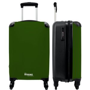 NoBoringSuitcases.com - Koffer - Groen - Effen - Past binnen 55x40x20 cm en 55x35x25 cm - Trolley handbagage - Valiezen met wieltjes volwassenen - Reiskoffer op wielen - Rolkoffer lichtgewicht