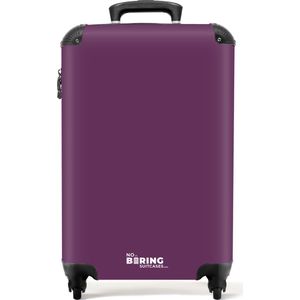 NoBoringSuitcases.com® - Handbagage koffer paars - Trolley - 55x35x25