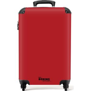 NoBoringSuitcases.com® - Handbagage koffer rood - Trolley - 55x35x25