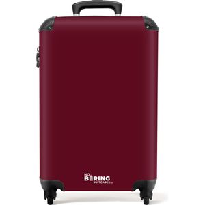 NoBoringSuitcases.com® - Rode handbagage koffer lichtgewicht - Bordeaux rood - Reiskoffer trolley voor volwassenen - Rolkoffer met wieltjes - Carryon suitcase - Past binnen 55x40x20 en 55x35x25