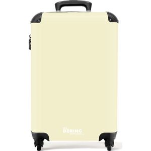 NoBoringSuitcases.com® - Koffer geel wit - Reiskoffer - 55x35x25